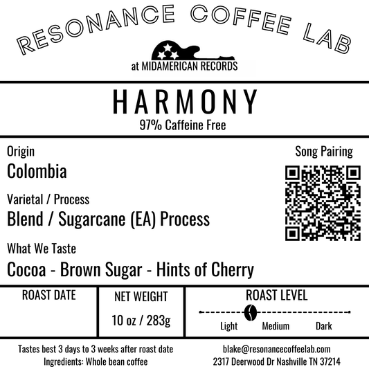 HARMONY Decaf Blend // Light/Med Roast